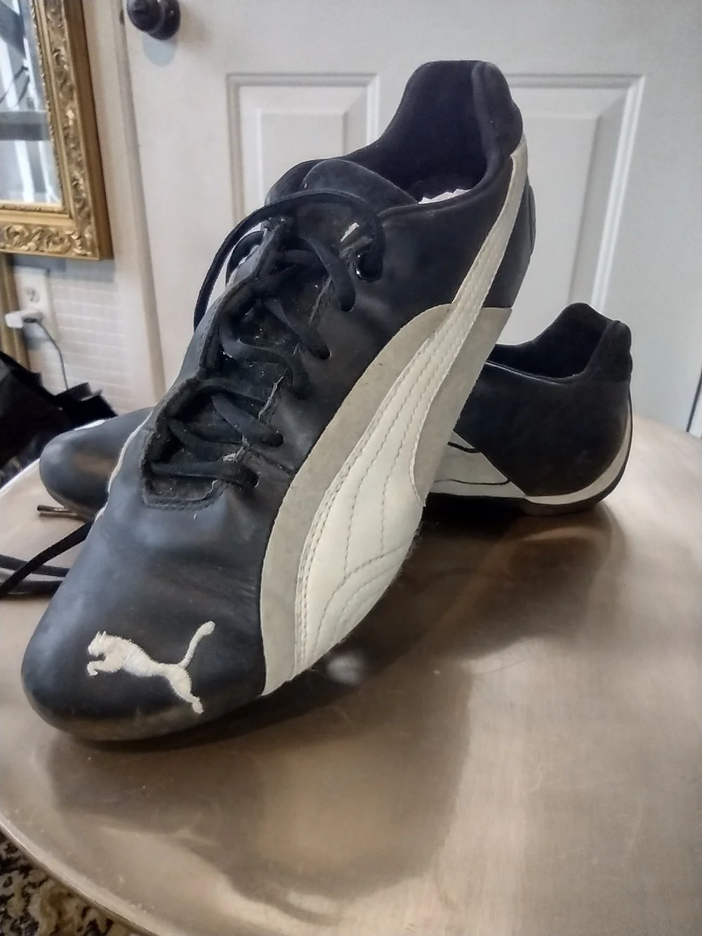Puma Men’s Black and White Athletic Lace-Up Sneakers